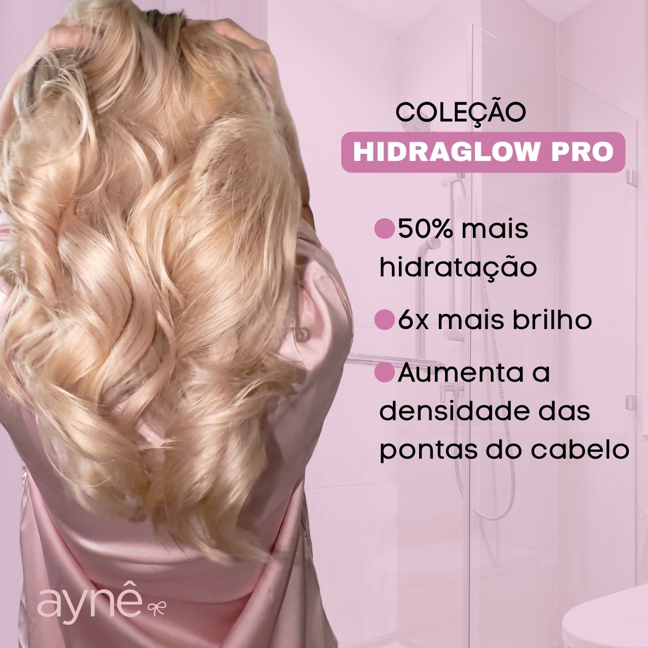 Coleção Hidra Glow - Shampoo + Máscara Capilar + Spray Finalizador Brilho sem frizz