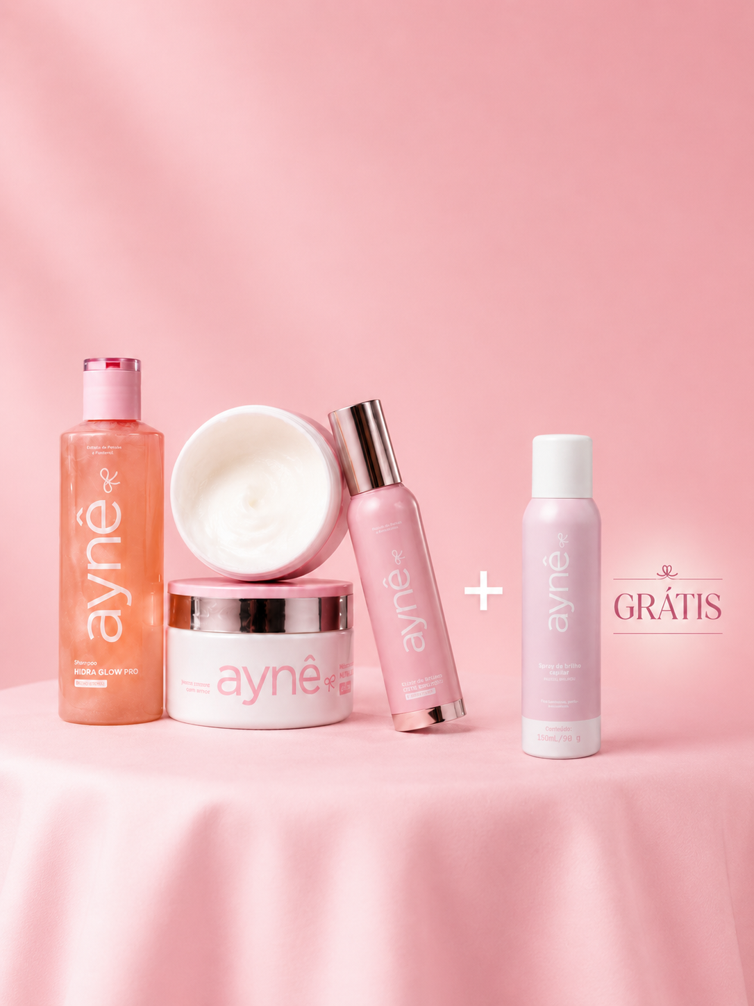 Kit Hidra Glow Pró - Tratamento Completo - Shampoo + Máscara Capilar + Spray Repair + Ganhe Spray Brilho