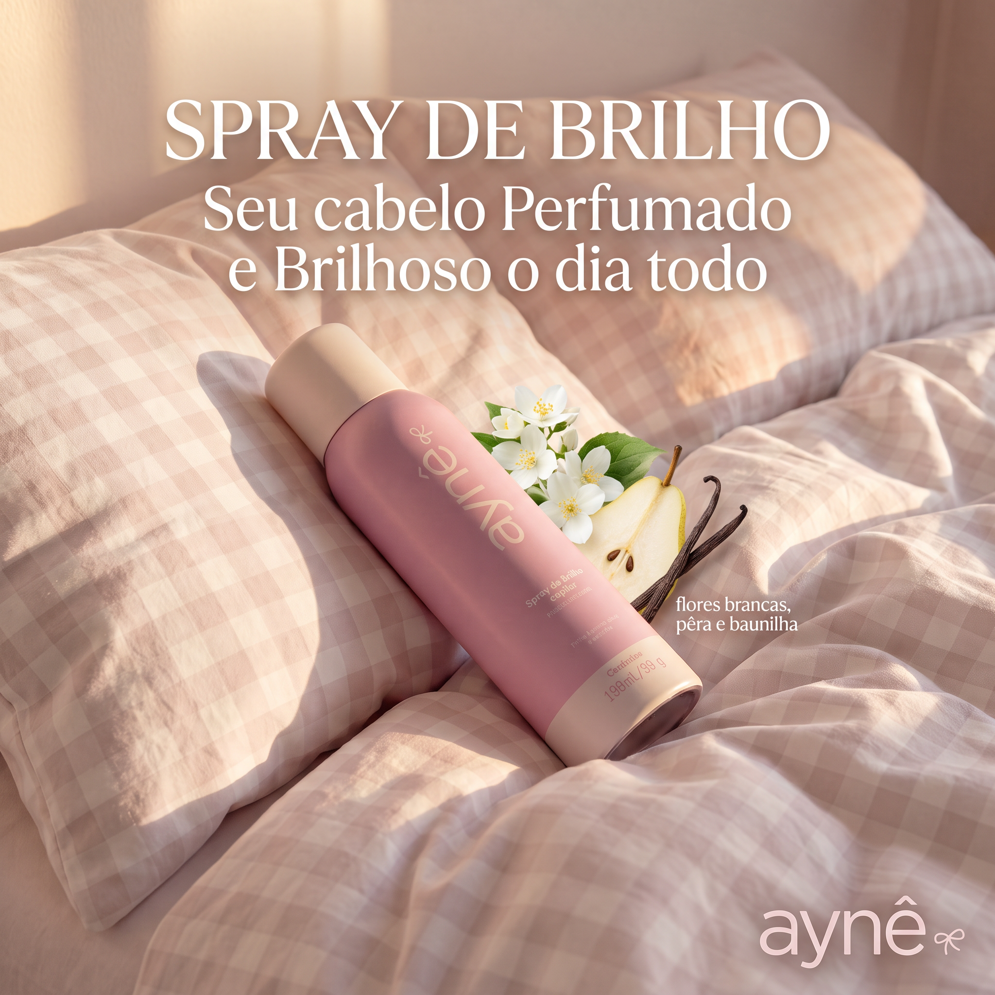 2 Sprays de Brilho Capilar Perfumado Aynê