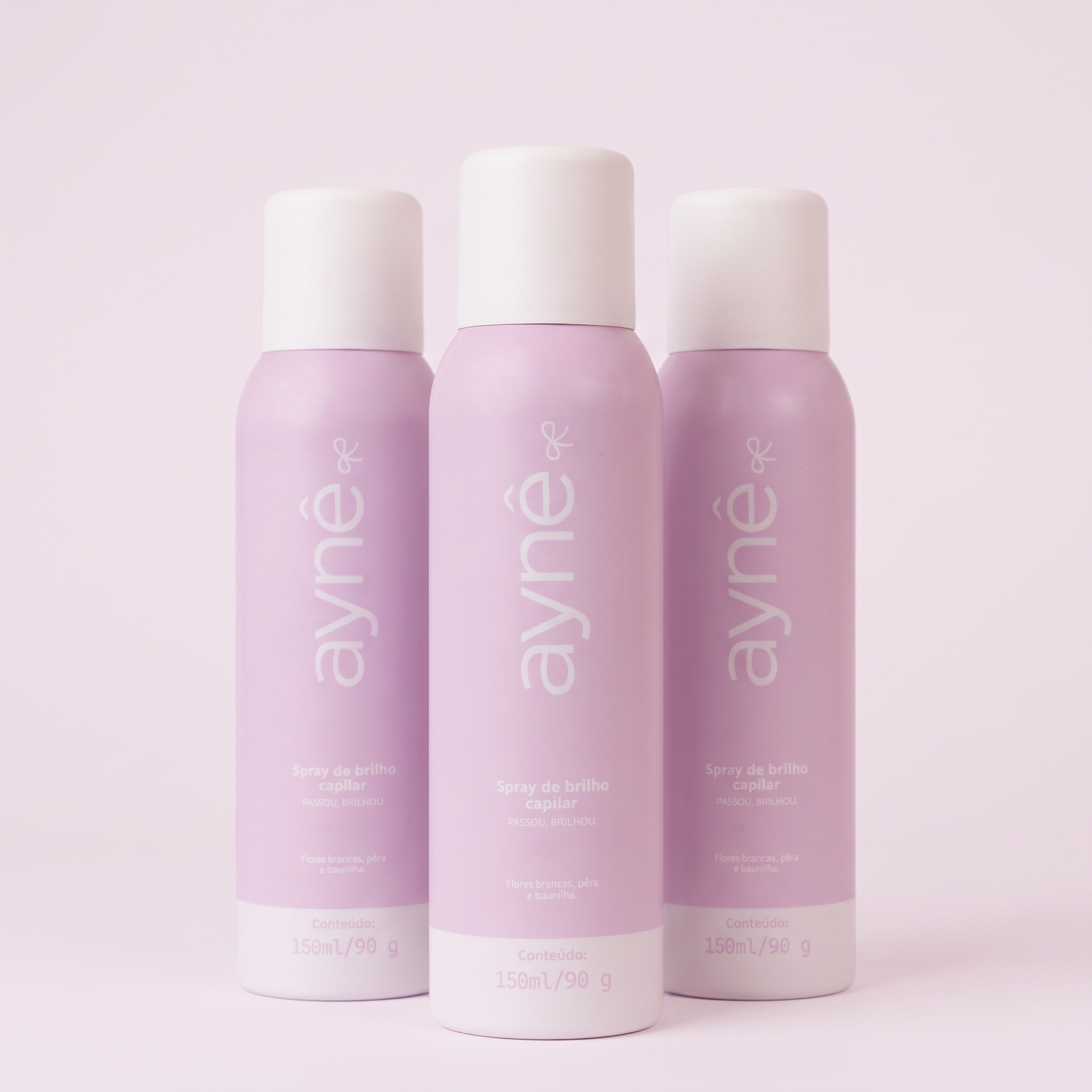 3 Sprays de Brilho Capilar Perfumado Aynê