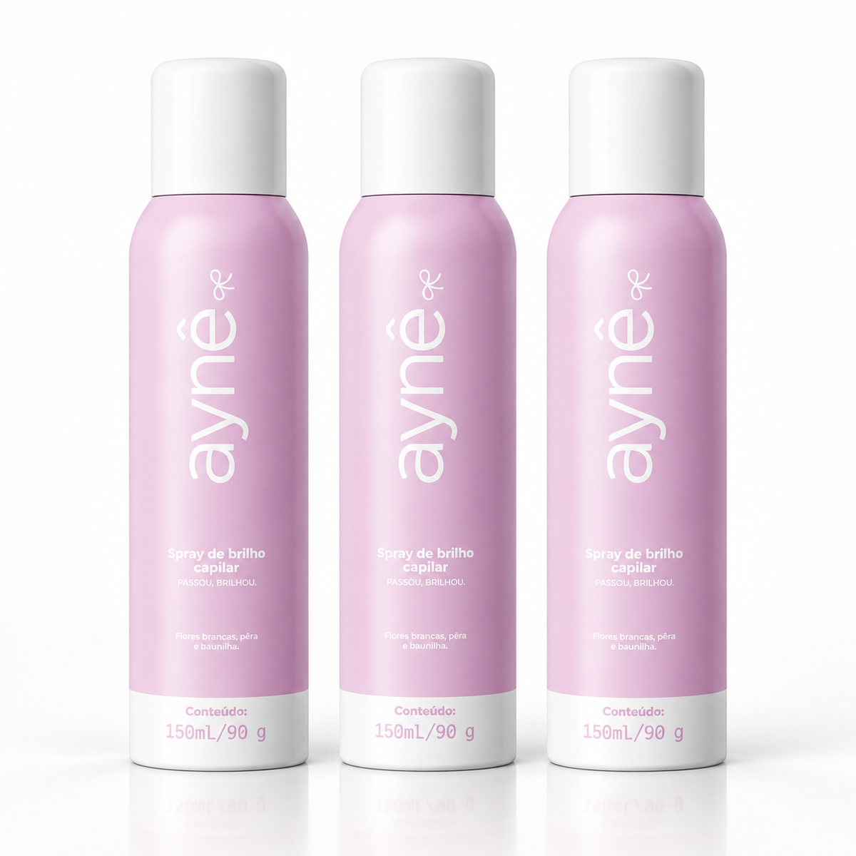 3 Sprays de Brilho Capilar Perfumado Aynê